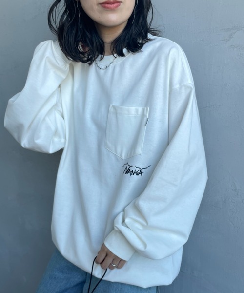 NANGA（ナンガ）の「【WEB先行予約】[NANGA/ナンガ] 別注 ドローコード付き ポケットロングスリーブTシャツ（Tシャツ/カットソー・レディース・ホワイト/ブラック・M/S/L）」の22枚目の写真
