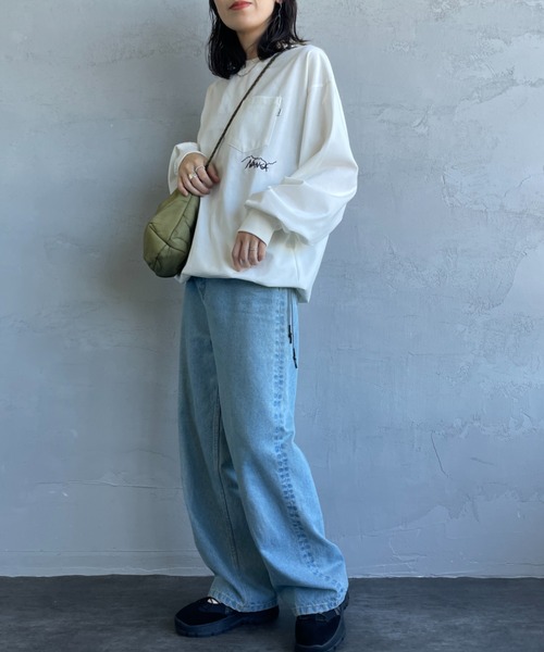 NANGA（ナンガ）の「【WEB先行予約】[NANGA/ナンガ] 別注 ドローコード付き ポケットロングスリーブTシャツ（Tシャツ/カットソー・レディース・ホワイト/ブラック・M/S/L）」の13枚目の写真
