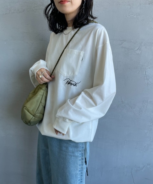 NANGA（ナンガ）の「【WEB先行予約】[NANGA/ナンガ] 別注 ドローコード付き ポケットロングスリーブTシャツ（Tシャツ/カットソー・レディース・ホワイト/ブラック・M/S/L）」の10枚目の写真
