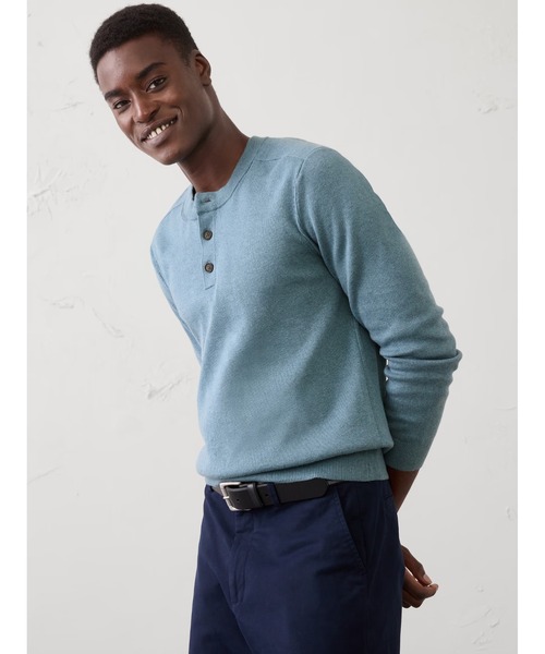 BANANA REPUBLIC FACTORY STORE（バナナリパブリック ファクトリーストア）の「BANANA REPUBLIC FACTORY STORE　　ヘンリーネック セーター（ニット/セーター・メンズ・その他1/ブラウン/その他・S/M/L/XL）」の2枚目の写真