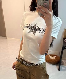 HALEY PESCA/レオパード柄星グラフィックプリントTシャツ