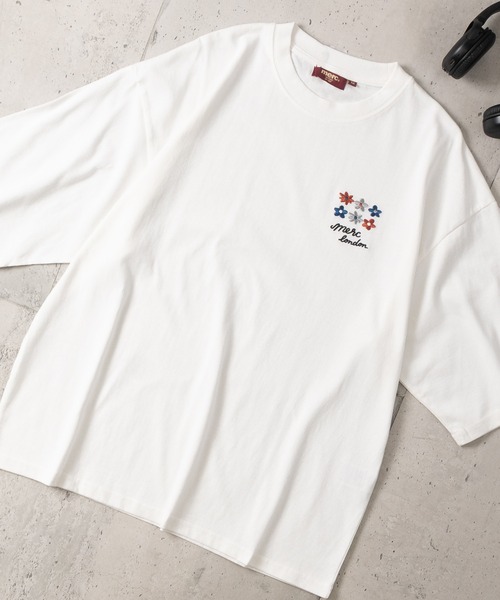 merc london(メルクロンドン)の「【8】〔merc london/メルクロンドン〕2タイプデザイン ワンポイントロゴ刺繍 クルーネックハーフスリーブTシャツ(Tシャツ/カットソー・メンズ・ネイビー系1/グレー系2/ブラック系1/ホワイト系2/ホワイト系1/ブラック系2・LARGE/MEDIUM)」の2枚目の写真