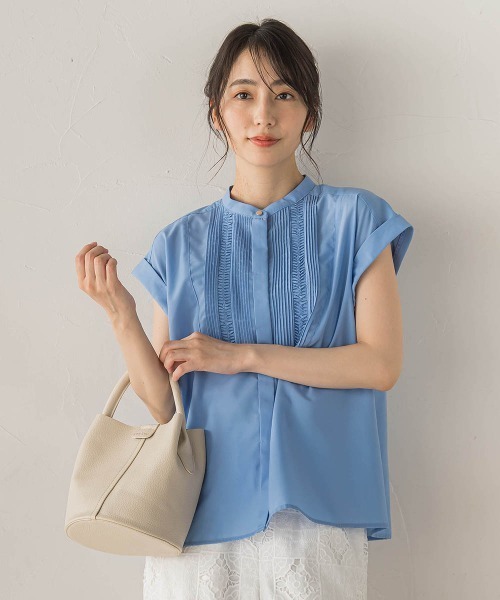 Droite lautreamont（ドロワットロートレアモン）の「【WEB限定】サスティナコットンライクローンブラウス（シャツ/ブラウス・レディース・オフホワイト/ブラック/ブルー・M）」の6枚目の写真