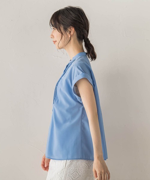 Droite lautreamont（ドロワットロートレアモン）の「【WEB限定】サスティナコットンライクローンブラウス（シャツ/ブラウス・レディース・オフホワイト/ブラック/ブルー・M）」の8枚目の写真