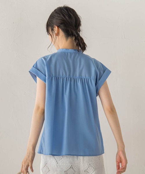 Droite lautreamont（ドロワットロートレアモン）の「【WEB限定】サスティナコットンライクローンブラウス（シャツ/ブラウス・レディース・オフホワイト/ブラック/ブルー・M）」の9枚目の写真