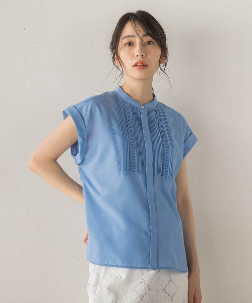 Droite lautreamont（ドロワットロートレアモン）の「【WEB限定】サスティナコットンライクローンブラウス（シャツ/ブラウス・レディース・オフホワイト/ブラック/ブルー・M）」の7枚目の写真