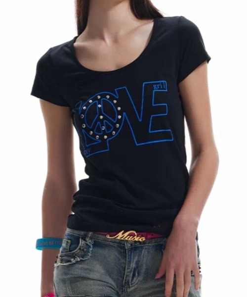 ViViDAY(ビビデー)の「LOVE英字ロゴプリントtシャツ(Tシャツ/カットソー・レディース・ブラック/グレー・M)」の17枚目の写真