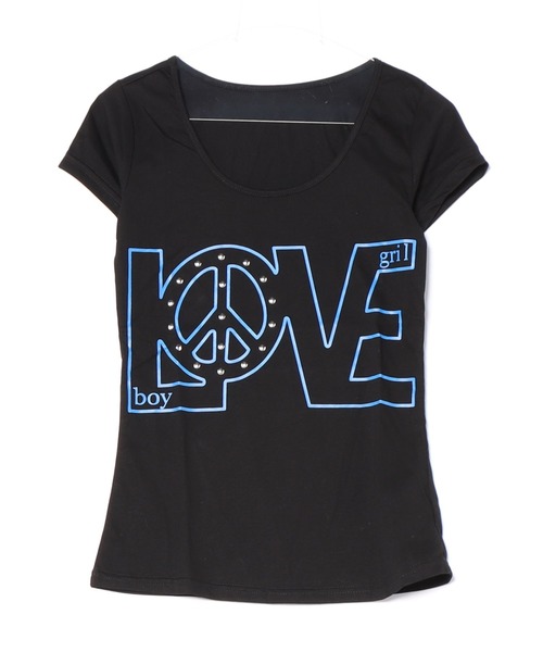 ViViDAY(ビビデー)の「LOVE英字ロゴプリントtシャツ(Tシャツ/カットソー・レディース・ブラック/グレー・M)」の4枚目の写真