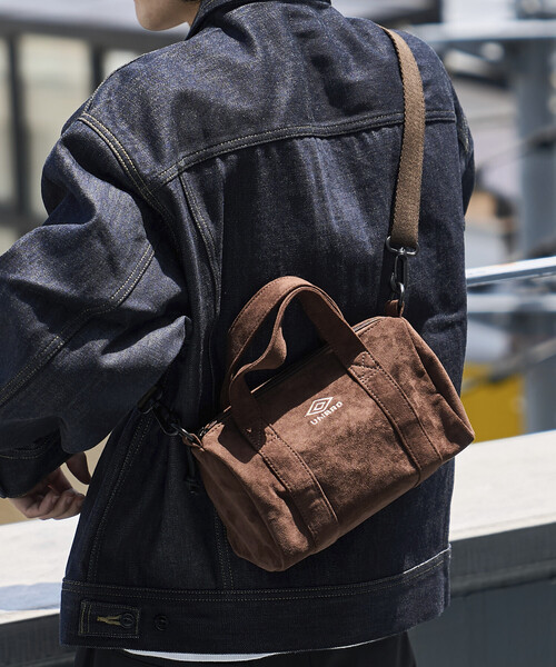 UMBRO(アンブロ)の「UMBRO/アンブロ SP BRUSHED BOSTON MINI BAG/別注 ブラッシュド ボストンミニバッグ(ショルダーバッグ・メンズ・ダークブラウン/ブラック・ONE SIZE)」の14枚目の写真