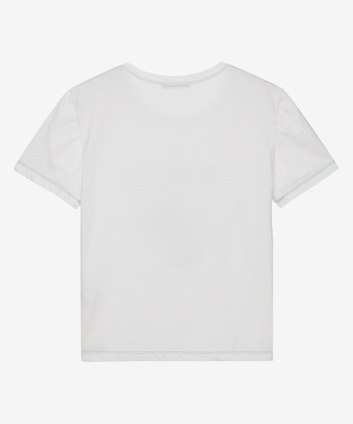 MIND BRIDGE WOMEN（マインドブリッジウーマン）の「[W]ステッチ配色グラフィックTシャツ - 2カラー MYTS3208（Tシャツ/カットソー・レディース・オレンジ/グリーン・55）」の7枚目の写真