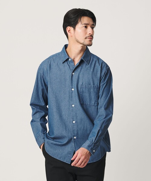 BEAUTY&YOUTH UNITED ARROWS(ビューティーアンドユースユナイテッドアローズ)の「【WEB限定 WARDROBE SMART】デニムシャツ(シャツ/ブラウス・メンズ・ネイビー/コバルトブルー・XL/L/M/S)」の5枚目の写真
