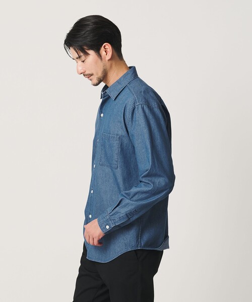 BEAUTY&YOUTH UNITED ARROWS(ビューティーアンドユースユナイテッドアローズ)の「【WEB限定 WARDROBE SMART】デニムシャツ(シャツ/ブラウス・メンズ・ネイビー/コバルトブルー・XL/L/M/S)」の6枚目の写真