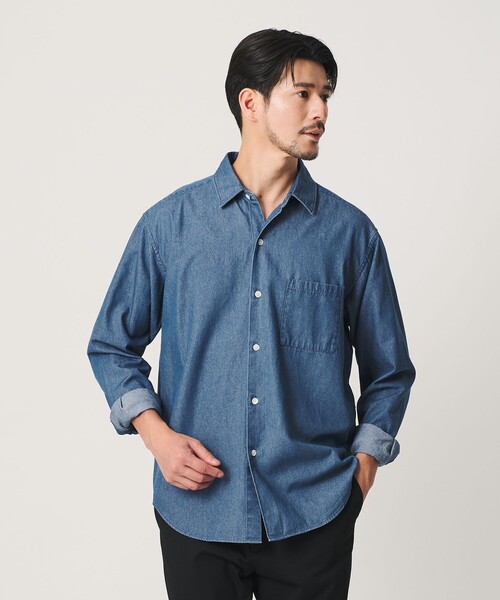 BEAUTY&YOUTH UNITED ARROWS(ビューティーアンドユースユナイテッドアローズ)の「【WEB限定 WARDROBE SMART】デニムシャツ(シャツ/ブラウス・メンズ・ネイビー/コバルトブルー・XL/L/M/S)」の9枚目の写真