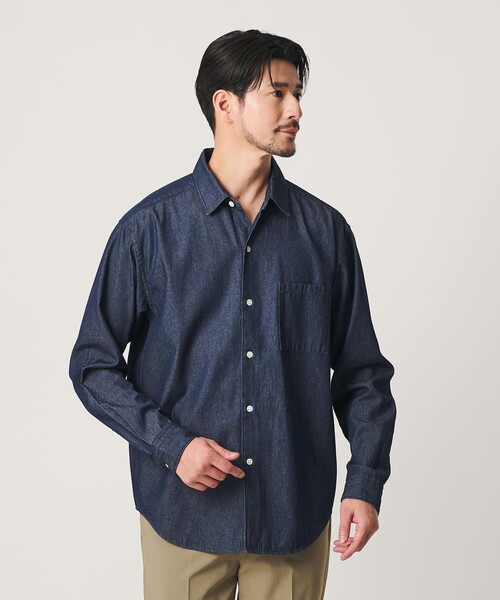 BEAUTY&YOUTH UNITED ARROWS(ビューティーアンドユースユナイテッドアローズ)の「【WEB限定 WARDROBE SMART】デニムシャツ(シャツ/ブラウス・メンズ・ネイビー/コバルトブルー・XL/L/M/S)」の10枚目の写真