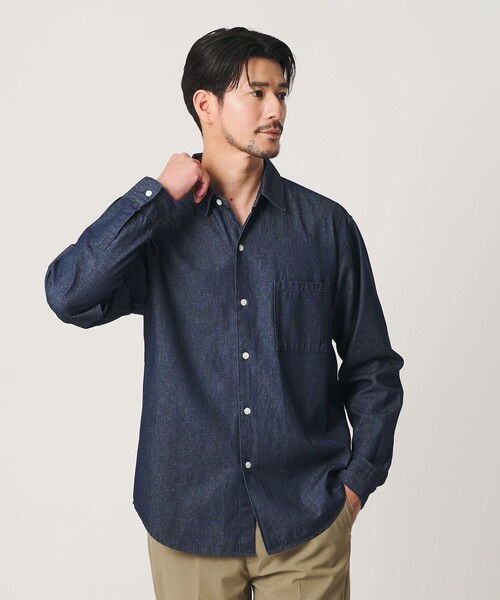BEAUTY&YOUTH UNITED ARROWS(ビューティーアンドユースユナイテッドアローズ)の「【WEB限定 WARDROBE SMART】デニムシャツ(シャツ/ブラウス・メンズ・ネイビー/コバルトブルー・XL/L/M/S)」の12枚目の写真