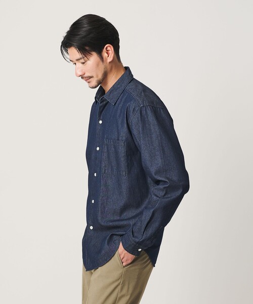BEAUTY&YOUTH UNITED ARROWS(ビューティーアンドユースユナイテッドアローズ)の「【WEB限定 WARDROBE SMART】デニムシャツ(シャツ/ブラウス・メンズ・ネイビー/コバルトブルー・XL/L/M/S)」の13枚目の写真