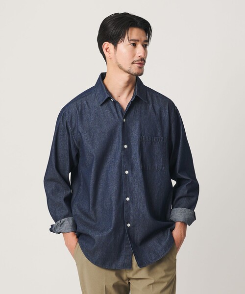 BEAUTY&YOUTH UNITED ARROWS(ビューティーアンドユースユナイテッドアローズ)の「【WEB限定 WARDROBE SMART】デニムシャツ(シャツ/ブラウス・メンズ・ネイビー/コバルトブルー・XL/L/M/S)」の14枚目の写真
