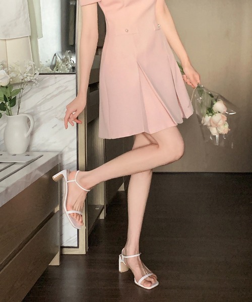 Girly Doll(ガーリードール)の「サマーツイードボックスプリーツミニワンピース(ワンピース・レディース・ベージュ/ピンク・FREE)」の18枚目の写真
