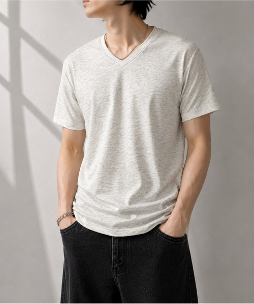 Bling Leads(ブリングリーズ)の「【Bls】 【ZM】【Bling Leads】シンプルデザイン VネックTEE(Tシャツ/カットソー・メンズ・その他・FREE)」の2枚目の写真