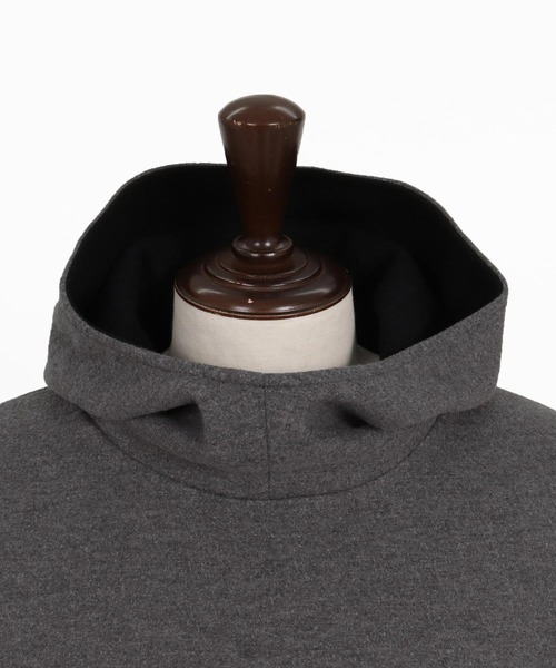 ANGENEHM(アンゲネーム)の「mpa4193-Wool-Blend Bonded Hooded Pullover プルオーバーパーカー(AG07-010acg)(パーカー・メンズ・グレー/ブラック/ライトベージュ・L/M/S)」の5枚目の写真