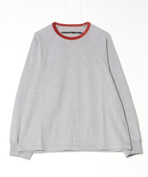 my beautiful landlet（マイビューティフルランドレット）の「【my beautiful landlet】 COTTON VELOUR RINGER L/S T-SHIRT（Tシャツ/カットソー・メンズ・サックスブルー/オレンジ・1）」の2枚目の写真