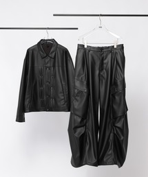 HARE（ハレ）の「【合成皮革】【SET UP対応】レザーマルチレイヤーカーゴパンツ(HARE)（カーゴパンツ）」