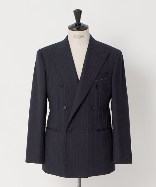 UNITED ARROWS(ユナイテッドアローズ)の「ネイビー ストライプ ダブル 6ボタン スーツ MCーMODEL ヨコストレッチ(セットアップ・メンズ・ネイビー・44/48/46)」の2枚目の写真