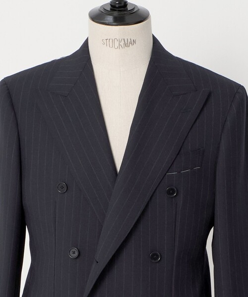 UNITED ARROWS(ユナイテッドアローズ)の「ネイビー ストライプ ダブル 6ボタン スーツ MCーMODEL ヨコストレッチ(セットアップ・メンズ・ネイビー・44/48/46)」の4枚目の写真
