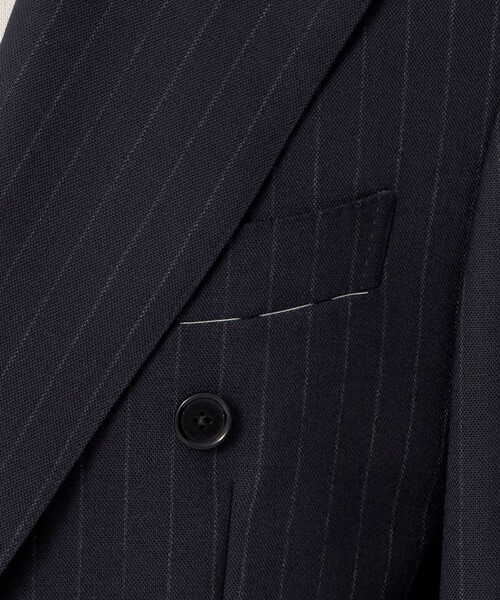 UNITED ARROWS(ユナイテッドアローズ)の「ネイビー ストライプ ダブル 6ボタン スーツ MCーMODEL ヨコストレッチ(セットアップ・メンズ・ネイビー・44/48/46)」の6枚目の写真