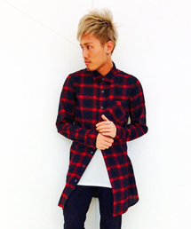 VENCEEXCHANGE | オンブレチェックロングシャツ(シャツ/ブラウス)