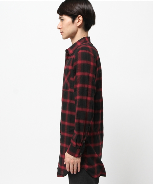 VENCEEXCHANGE(ヴァンスエクスチェンジ)の「オンブレチェックロングシャツ(シャツ/ブラウス・メンズ・レッド/ブラック・MEDIUM/LARGE)」の7枚目の写真
