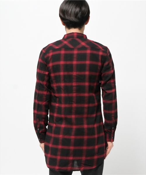 VENCEEXCHANGE(ヴァンスエクスチェンジ)の「オンブレチェックロングシャツ(シャツ/ブラウス・メンズ・レッド/ブラック・MEDIUM/LARGE)」の8枚目の写真