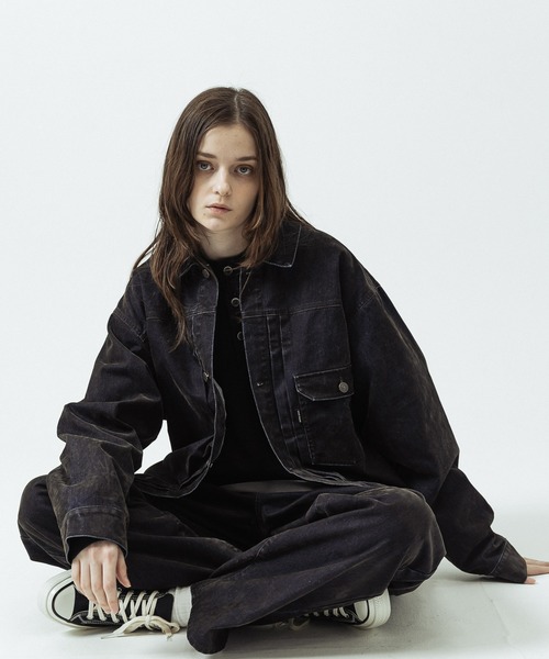 SLICK(スリック)の「【SLICK/スリック】Flock Denim 1st Type Trucker Jacket/フロックデニム 1stタイプトラッカージャケット(デニムジャケット・メンズ・インディゴブルー・1/3/2)」の2枚目の写真