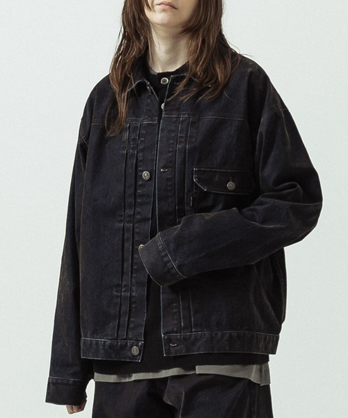 SLICK(スリック)の「【SLICK/スリック】Flock Denim 1st Type Trucker Jacket/フロックデニム 1stタイプトラッカージャケット(デニムジャケット・メンズ・インディゴブルー・1/3/2)」の6枚目の写真