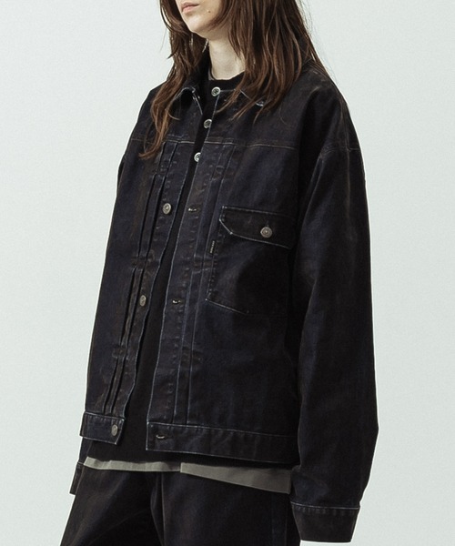 SLICK(スリック)の「【SLICK/スリック】Flock Denim 1st Type Trucker Jacket/フロックデニム 1stタイプトラッカージャケット(デニムジャケット・メンズ・インディゴブルー・1/3/2)」の7枚目の写真