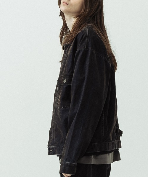SLICK(スリック)の「【SLICK/スリック】Flock Denim 1st Type Trucker Jacket/フロックデニム 1stタイプトラッカージャケット(デニムジャケット・メンズ・インディゴブルー・1/3/2)」の8枚目の写真