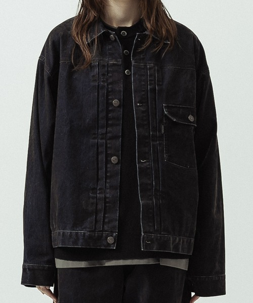 SLICK(スリック)の「【SLICK/スリック】Flock Denim 1st Type Trucker Jacket/フロックデニム 1stタイプトラッカージャケット(デニムジャケット・メンズ・インディゴブルー・1/3/2)」の13枚目の写真