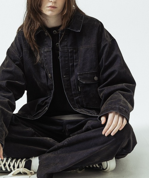 SLICK(スリック)の「【SLICK/スリック】Flock Denim 1st Type Trucker Jacket/フロックデニム 1stタイプトラッカージャケット(デニムジャケット・メンズ・インディゴブルー・1/3/2)」の3枚目の写真