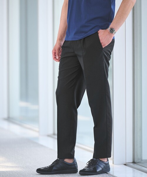 green label relaxing（グリーンレーベルリラクシング）の「【WEB限定】JUST fit ドライ ポリエステル 1プリーツ イージーパンツ -吸水速乾-（その他パンツ・メンズ・ブラック/ネイビー/ダークグレー・L/XL/S/M/XS/XXL）」の2枚目の写真