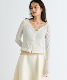 【CLANE/クラネ】CURVED NECK LAYERED SET TOPS/カーブネックレイヤードセットトップス