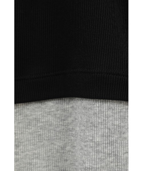 CLANE(クラネ)の「【CLANE/クラネ】CURVED NECK LAYERED SET TOPS/カーブネックレイヤードセットトップス(Tシャツ/カットソー・レディース・ホワイト/ブラック/ピンク・1)」の5枚目の写真