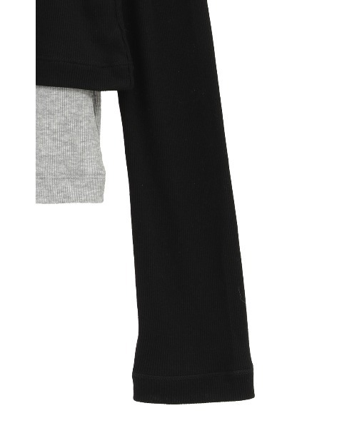 CLANE(クラネ)の「【CLANE/クラネ】CURVED NECK LAYERED SET TOPS/カーブネックレイヤードセットトップス(Tシャツ/カットソー・レディース・ホワイト/ブラック/ピンク・1)」の4枚目の写真