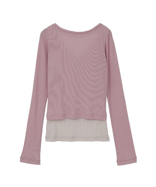 CLANE(クラネ)の「【CLANE/クラネ】CURVED NECK LAYERED SET TOPS/カーブネックレイヤードセットトップス(Tシャツ/カットソー・レディース・ホワイト/ブラック/ピンク・1)」の18枚目の写真