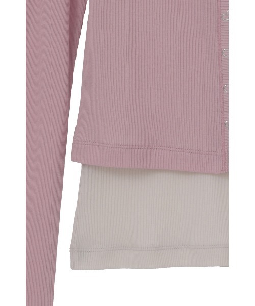 CLANE(クラネ)の「【CLANE/クラネ】CURVED NECK LAYERED SET TOPS/カーブネックレイヤードセットトップス(Tシャツ/カットソー・レディース・ホワイト/ブラック/ピンク・1)」の15枚目の写真
