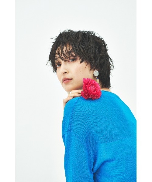 MUUNAA（ムウナ）の「シアーニットプルオーバー（その他トップス・レディース・ブルー/ホワイト・F）」の12枚目の写真