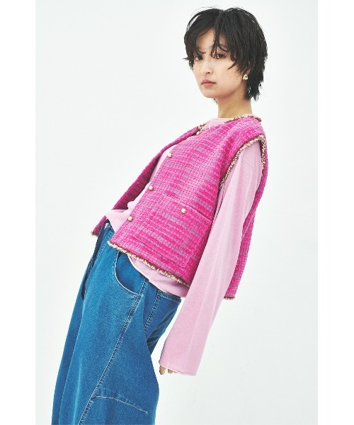 MUUNAA（ムウナ）の「シアーニットプルオーバー（その他トップス・レディース・ブルー/ホワイト・F）」の16枚目の写真
