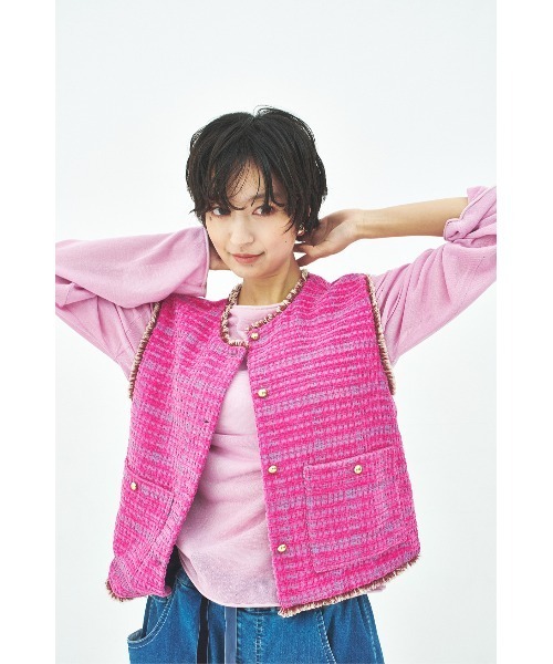 MUUNAA（ムウナ）の「シアーニットプルオーバー（その他トップス・レディース・ブルー/ホワイト・F）」の18枚目の写真