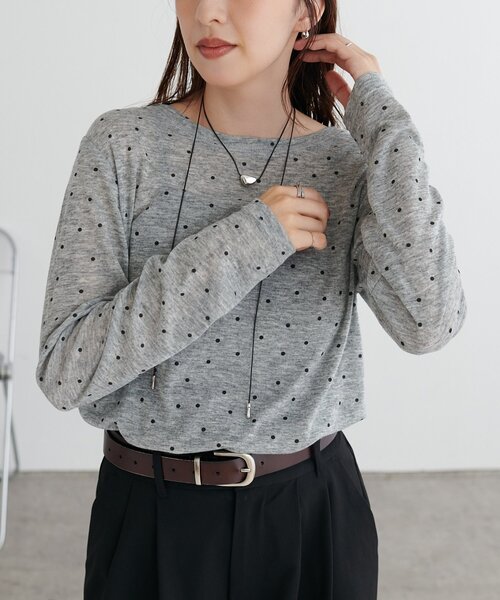 DISCOAT（ディスコート）の「【WEB限定】シアードットロングスリーブ（Tシャツ/カットソー・レディース・ホワイト/グレー/イエロー・FREE）」の16枚目の写真