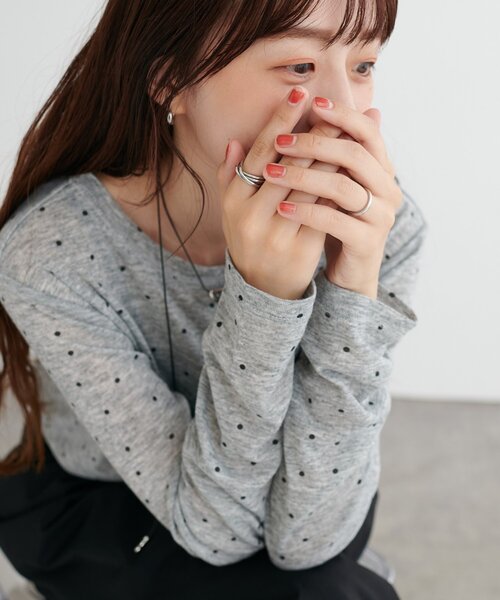 DISCOAT（ディスコート）の「【WEB限定】シアードットロングスリーブ（Tシャツ/カットソー・レディース・ホワイト/グレー/イエロー・FREE）」の17枚目の写真