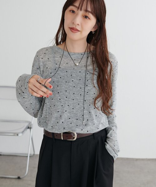 DISCOAT（ディスコート）の「【WEB限定】シアードットロングスリーブ（Tシャツ/カットソー・レディース・ホワイト/グレー/イエロー・FREE）」の18枚目の写真